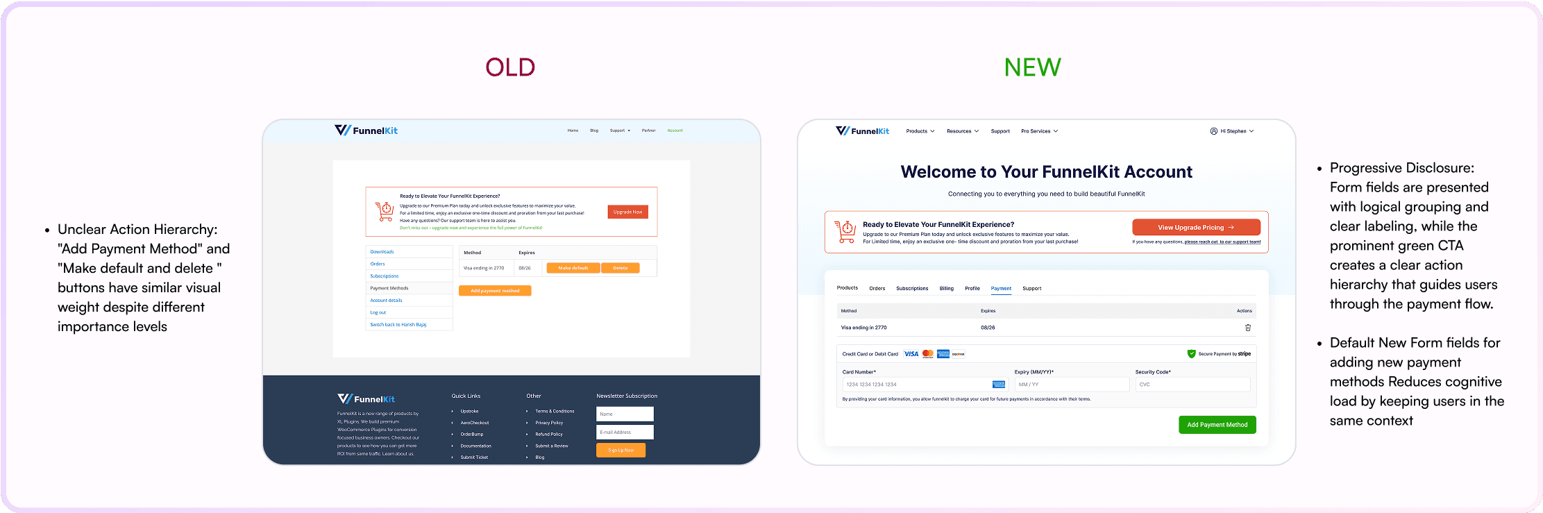 Payment screen final design